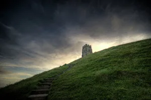Foot Path Prints: Path up Glastonbury Tor, Somerset, England, United Kingdom, Europe