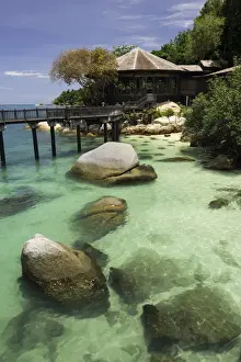 Malaysian Prints: Path leading to one of the restaurants at the luxury resort and spa of Pangkor Laut