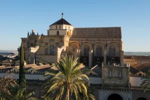 Cordoba Prints: Patio de los Naranjos and the Mezquita Cathedral seen from its bell tower, UNESCO