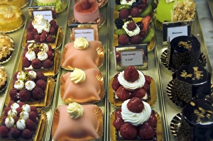Dessert Prints: Patisserie display, Brugges, Belgium, Europe