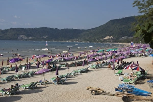 Beach Chair Prints: Patong Beach, Phuket, Thailand, Southeast Asia, Asia