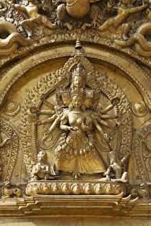 Images Dated 1st October 2010: Patron goddess, Taleju, detail of Golden Gate, Sun Dhoka, the Royal Palace (Lu Dhawka)