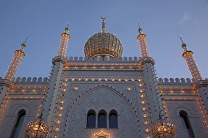 Tivoli Gardens Prints: Pavilion at dusk, Tivoli Gardens, Copenhagen, Denmark, Scandinavia, Europe