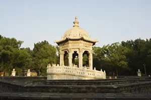 Old Summer Palace Prints: A pavilion in the maze area of Yuanmingyuan (Old Summer Palace), Beijing, China, Asia