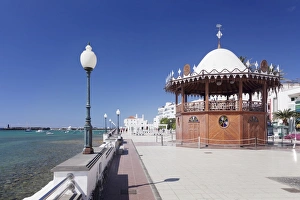 Pavilion Prints: Pavilion on the promenade La Marina, Arrecife, Lanzarote, Canary Islands, Spain, Atlantic