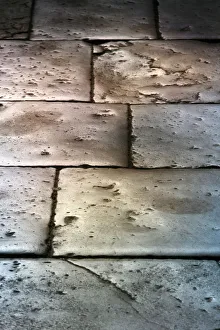 Isere Prints: Paving stones in Saint Chef Abbey church, Saint-Chef-en-Dauphine, Isere, France, Europe