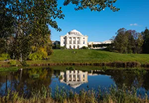 Petersburg Russia Prints: Pavlovsk Palace reflected in Slavyanka river, UNESCO World Heritage Site, Pavlovsk