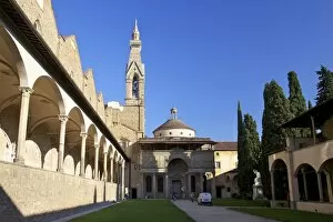 Lawn Collection: Pazzi Chapel and the cloisters, Basilica of Santa Croce, Florence, UNESCO World Heritage Site