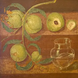 Museo Archeologico Nazionale Prints: Peaches and jug of water fresco, from the House of the Stags, Herculaneum