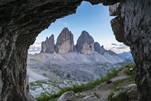 Dolomites Prints: Three Peaks of Lavaredo seen through a rock cave