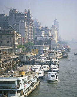 Guangzhou Prints: Pearl River waterfront, Canton (Guangzhou), China, Asia