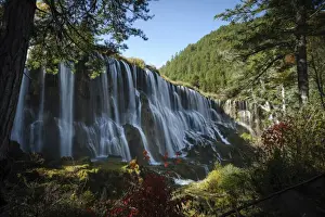 Far Eastern Prints: Pearl Shoal Waterfall, Jiuzhaigou (Nine Village Valley), UNESCO World Heritage Site