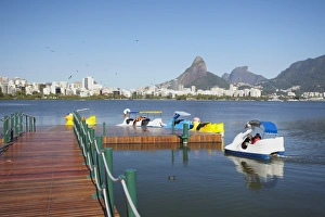 Board Walk Prints: Pedalos on Lagoa Rodrigo de Freitas, Rio de Janeiro, Brazil, South America