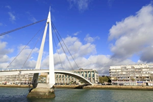 Normandie Prints: Pedestrian bridge over the Commerce Basin, Le Havre, Normandy, France, Europe