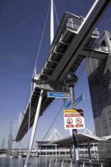 Docklands Prints: Pedestrian bridge, Royal Victoria Dock, Newham, Docklands, London, England