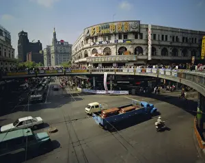 Ride Prints: Pedestrian overpass, Nanjing Road, Shanghai, China