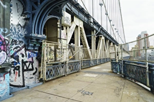 East River Prints: Pedestrian walkway and graffiti