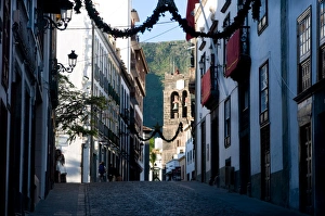 Santa Cruz Prints: Pedestrian zone in the old town of Santa Cruz de la Palma, La Palma, Canary Islands