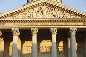 Images Dated 27th September 2009: Pediment and columns of the Pantheon, Paris, France, Europe