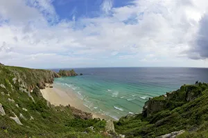 Pedn Vounder beach near Porthcurno, Cornwall, England, United Kingdom, Europe