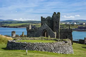 Peel Castle, Peel, Isle of Man, crown dependency of the United Kingdom, Europe