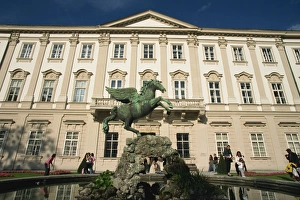Pegasus fountain dating from 1661, Mirabell Gardens, Salzburg, Austria, Europe
