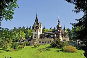 Sinaia Prints: Peles Castle in the Carpathian Mountains near the mountain resort of Sinaia