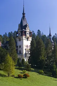 Romanian Prints: Peles Castle, the Royal Palace, intended as a summer residence by King Carol I