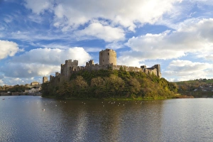 Fortified Walls Prints: Pembroke Castle, Pembrokeshire, Wales, United Kingdom, Europe