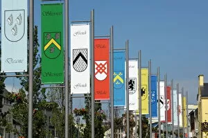 Irish Culture Gallery: Pennants in Eyre Square representing the tribes (families) of Galway