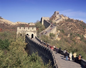 People on the Badaling section, the Great Wall of China, UNESCO World Heritage Site