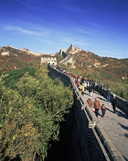 Barrier Prints: People on the Badaling section, the Great Wall of China, UNESCO World Heritage Site