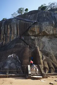 Large Prints: People climbing up Sigiriya, UNESCO World Heritage Site