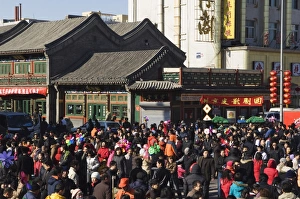 Images Dated 7th February 2008: People crowding the street at Changdian Street Fair during Chinese New Year