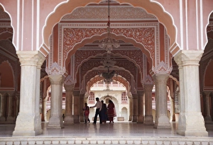 City Palace Prints: People in Diwam-i-Khas (Hall of Private Audience), City Palace, Jaipur