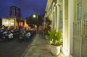Side Walk Collection: People eating at outdoor restaurants in Praca Sao Sebastiao (St)