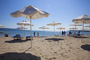 International Prints: People enjoying the beach and sunshades, South Sunny Beach, Black Sea Coast