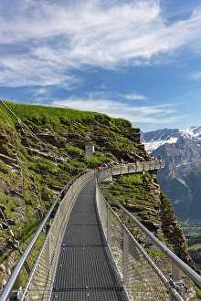Jungfrau Prints: People on First Cliff Walk, First, Jungfrau Region, Bernese Oberland, Switzerland