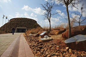 Pre Historic Prints: People at Maropeng Visitors Centre, Cradle of Humankind, UNESCO World Heritage Site