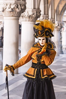 Carnival Prints: People in masks and costumes, Carnival, Venice, Veneto, Italy, Europe
