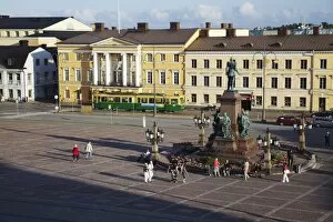 People in Senate Square, Helsinki, Finland, Scandinavia, Europe