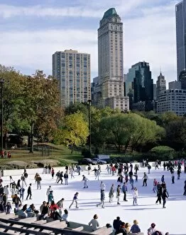 Autumn Gallery: People skating in Central Park