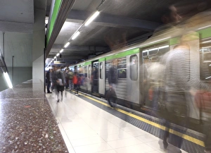 Traveler Prints: People in the subway station, Milan, Lombardy, Italy, Europe