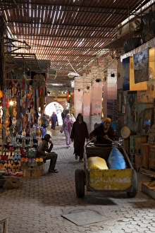 Cart Prints: People in traditional dress walking through the souks