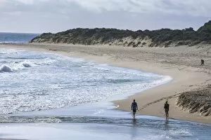 People walking on a beach near Margaret River, Western Australia, Australia, Pacific
