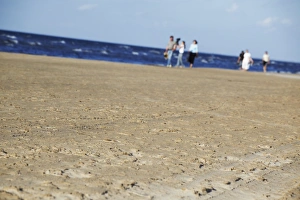 People walking on Majori Beach, Jurmala, Riga, Latvia, Baltic States, Europe