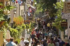 Images Dated 10th July 2007: People walking on Rue du Petit Champlain, Quebec City, Quebec, Canada, North America