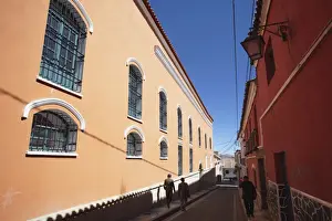 Lane Prints: People walking along street, Potosi, UNESCO World Heritage Site, Bolivia, South America