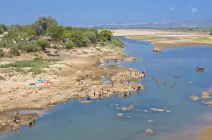 Laundry Prints: People washing clothes in the Mandrare River near the Berenty Private Reserve
