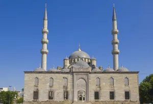 New Mosque Prints: People in front of the Yeni Cami (New Mosque), Eminonu, Istanbul, Turkey, Europe